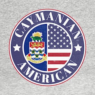 Proud Caymanian-American Badge - Cayman Islands Flag T-Shirt